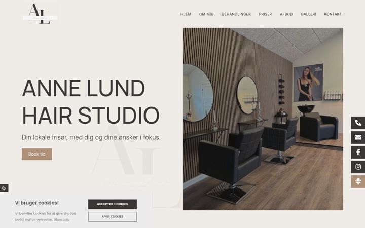 Screenshot of alhairstudio.dk