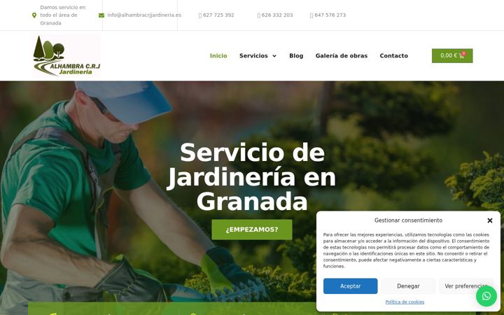 Screenshot of alhambracrjjardineria.es
