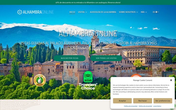 Ekrānuzņēmums no alhambraonline.com