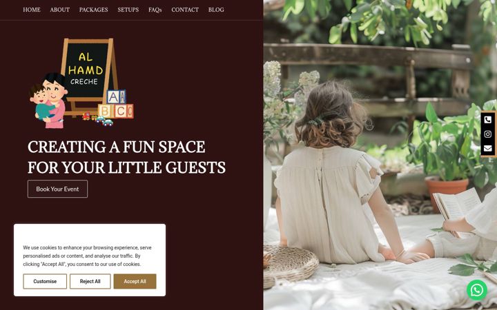 Screenshot of alhamdcreche.co.uk