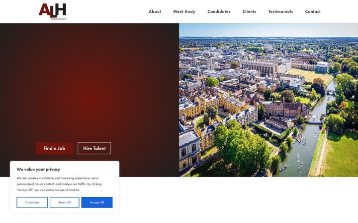 Screenshot of alhrecruitment.co.uk