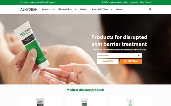 Posnetek zaslona alhydran.com.au