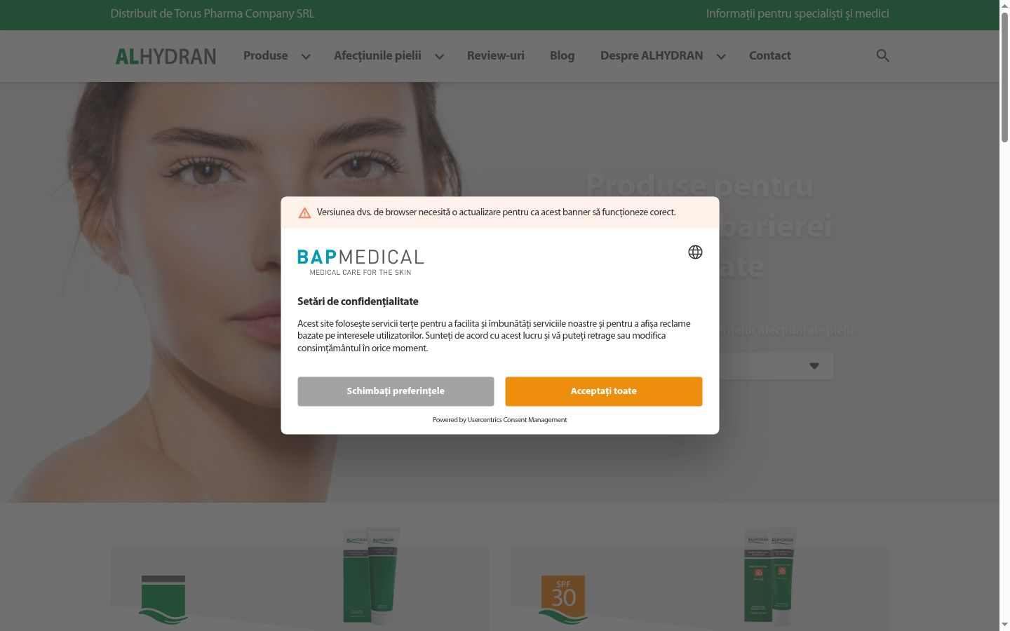 Kuvakaappaus suostumusbannerista, joka näytettiin ennen mitään vuorovaikutusta