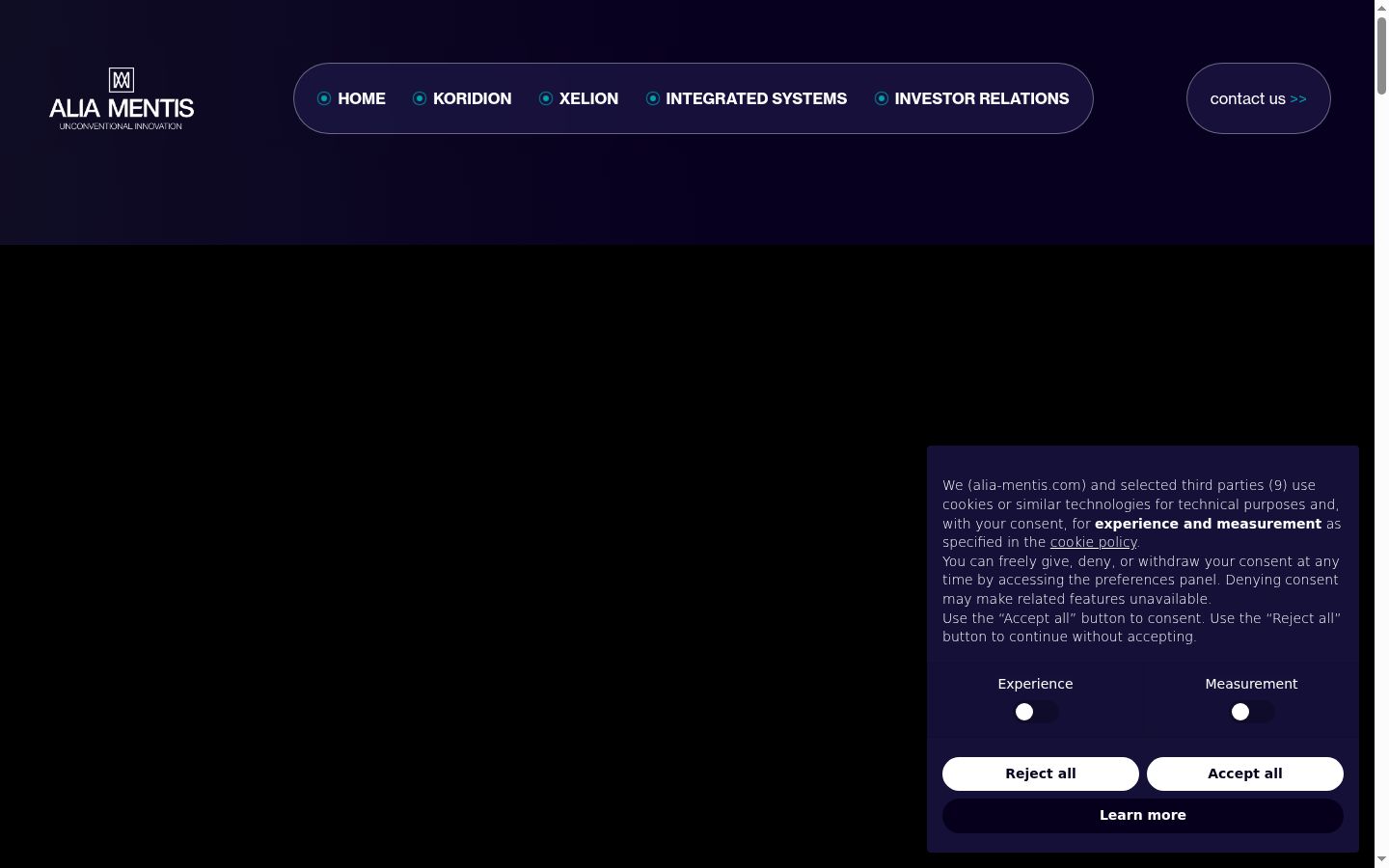 Capture d'écran de la bannière de consentement affichée avant toute interaction