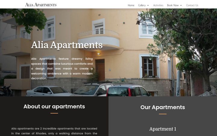 Screenshot of aliaapartmentsrhodes.com