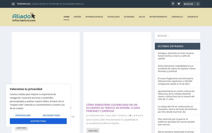 Screenshot of aliadoinformativo.com