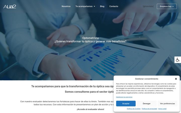 Screenshot of aliadosoptica.com