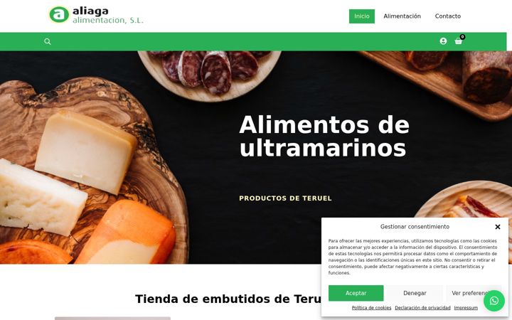 Screenshot of aliagaalimentacion.com