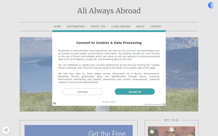 Captura de pantalla de alialwaysabroad.com