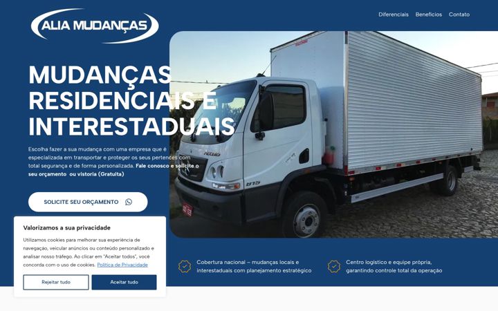 Kuvakaappaus sivustosta aliamudancas.com.br