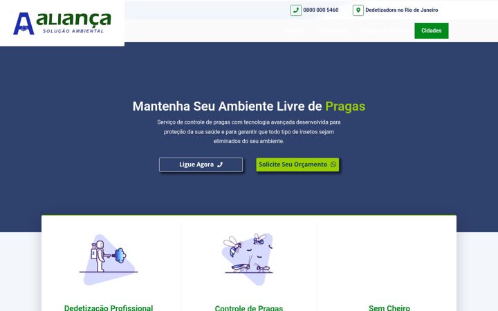 Screenshot ta' aliancadedetizadora.com.br