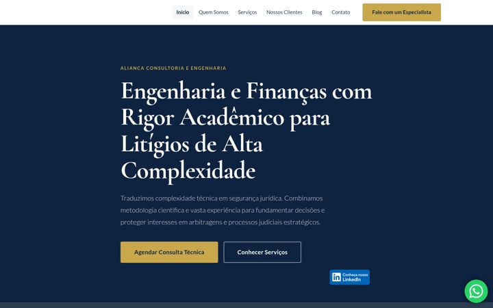 Captura de pantalla de aliancaengenharia.com.br