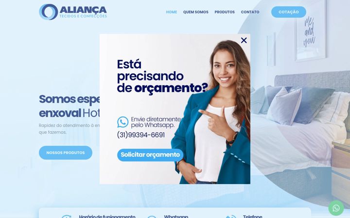 Captura de pantalla de aliancaenxovais.com.br