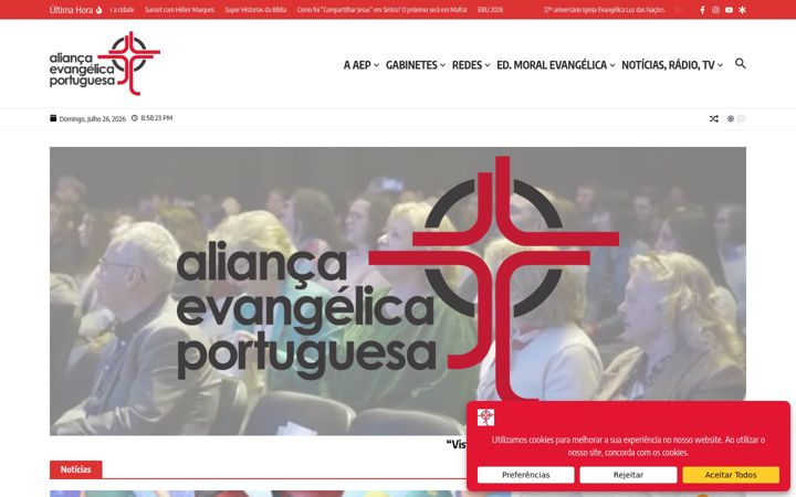 Screenshot of aliancaevangelica.pt