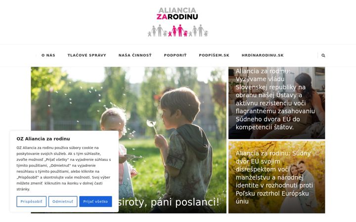 Screenshot van alianciazarodinu.sk