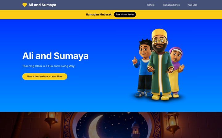 Screenshot of aliandsumaya.com