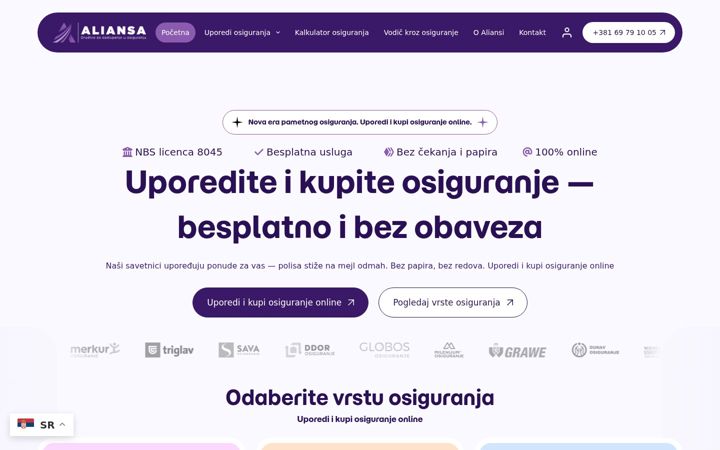Screenshot of aliansa.rs