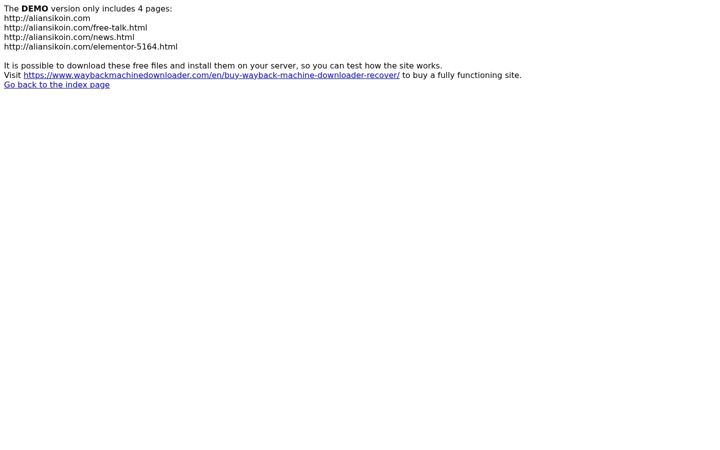Screenshot of aliansikoin.com