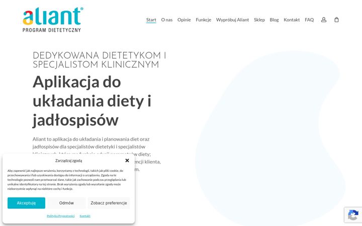 Kuvakaappaus sivustosta aliant.com.pl
