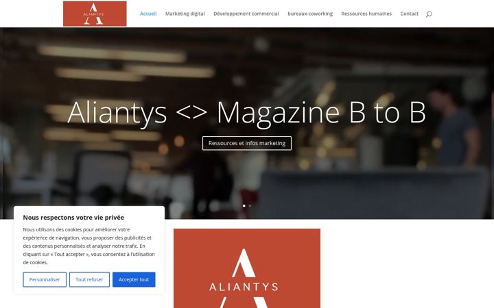 Skärmbild av aliantys.fr