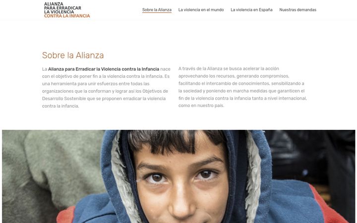 Screenshot of alianzacontralaviolenciaenlainfancia.org