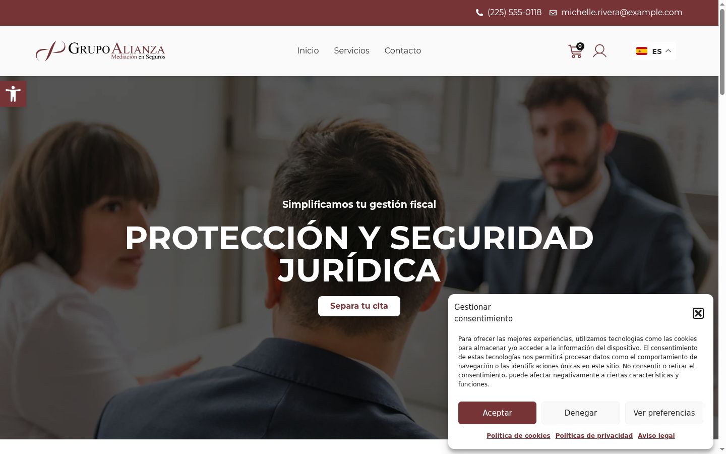 Ekrānuzņēmums ar piekrišanas baneri, kas tika rādīts pirms jebkādas mijiedarbības