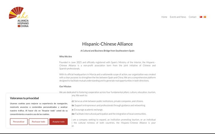 Screenshot von alianzahispanochina.org