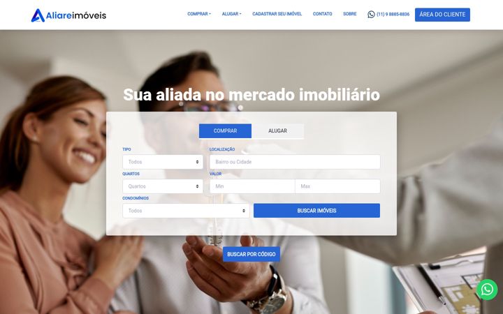 Screenshot of aliareimoveis.com.br