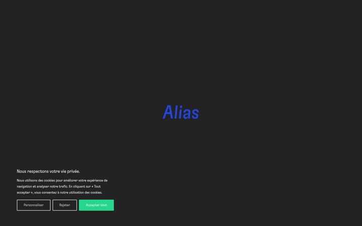 Ekrānuzņēmums no alias-production.fr