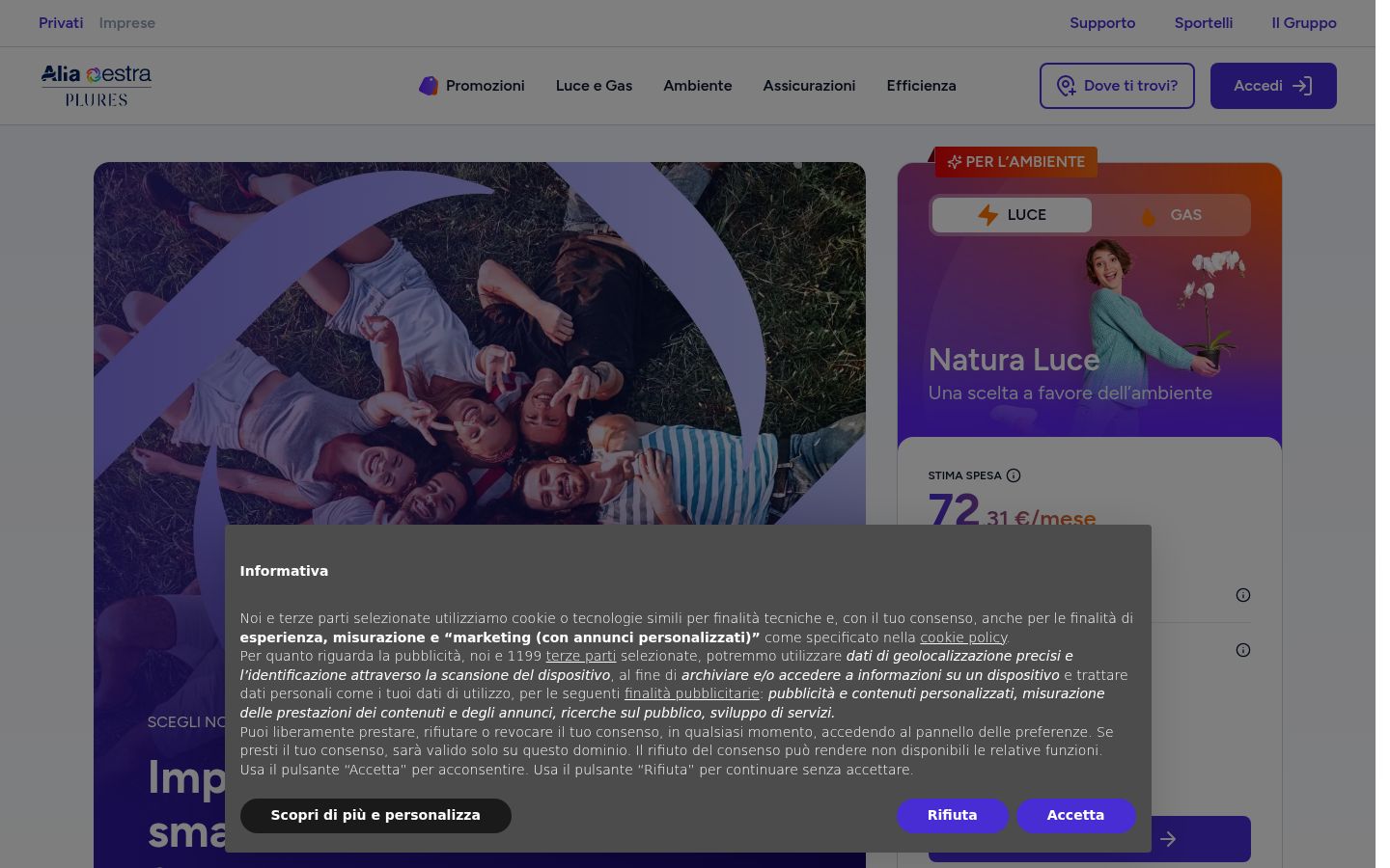 Ekrānuzņēmums ar piekrišanas baneri, kas tika rādīts pirms jebkādas mijiedarbības