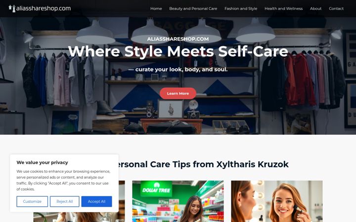 Screenshot of aliasshareshop.com