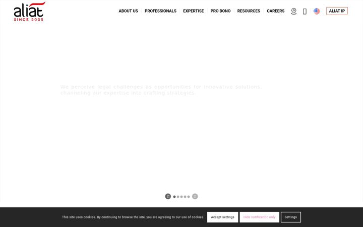 Screenshot of aliatlegal.com