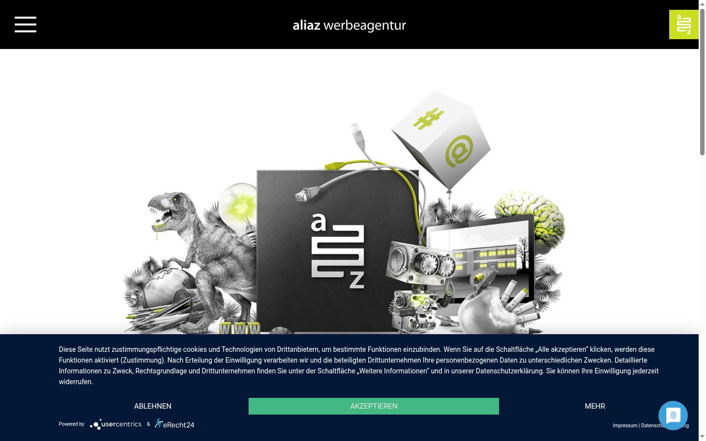 Screenshot of the consent banner shown before any interaction