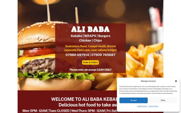 Screenshot of alibabakebabvan.co.uk