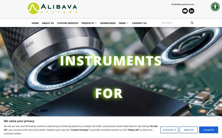 Screenshot stránky alibavasystems.com