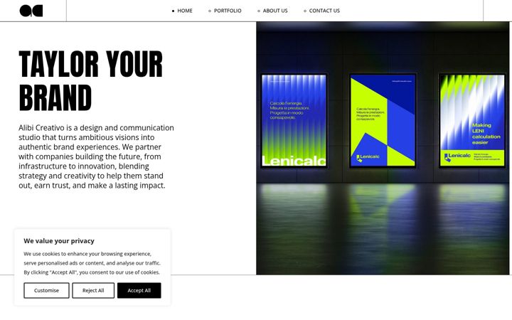 Screenshot stránky alibicreativo.com