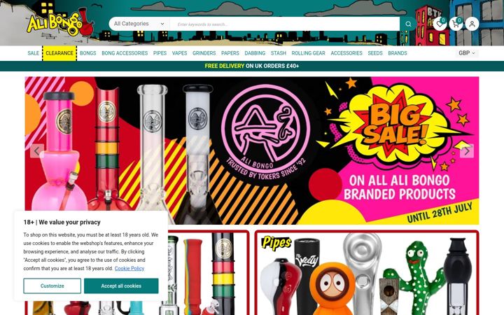 Screenshot of alibongo.co.uk