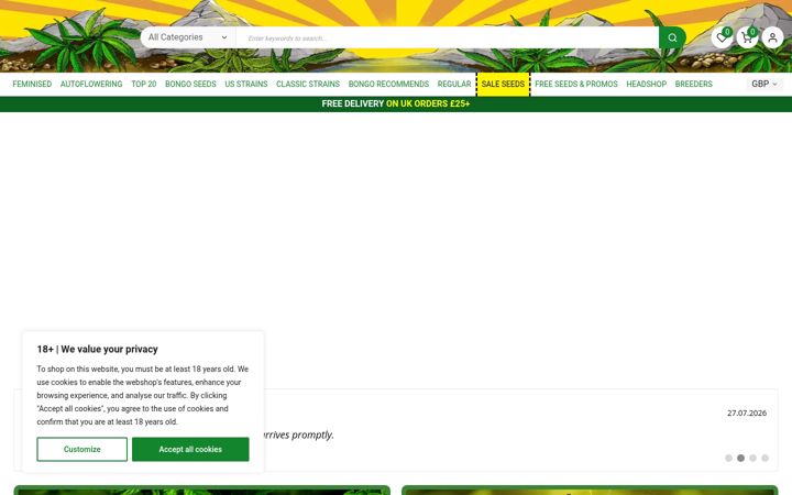 Screenshot of alibongocannabisseeds.co.uk