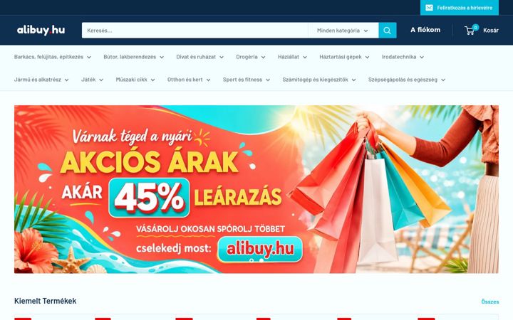 Captura de ecrã de alibuy.hu