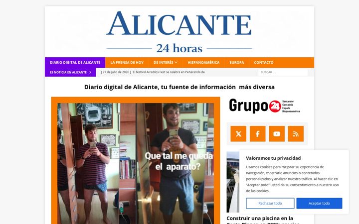 Screenshot of alicante24horas.com