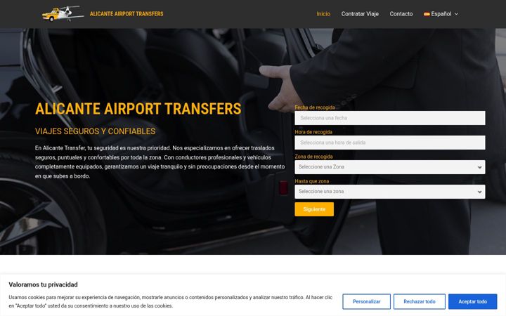 Screenshot di alicanteairport-transfers.com