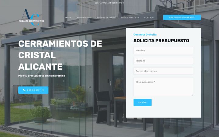 Screenshot of alicantecerramientos.es
