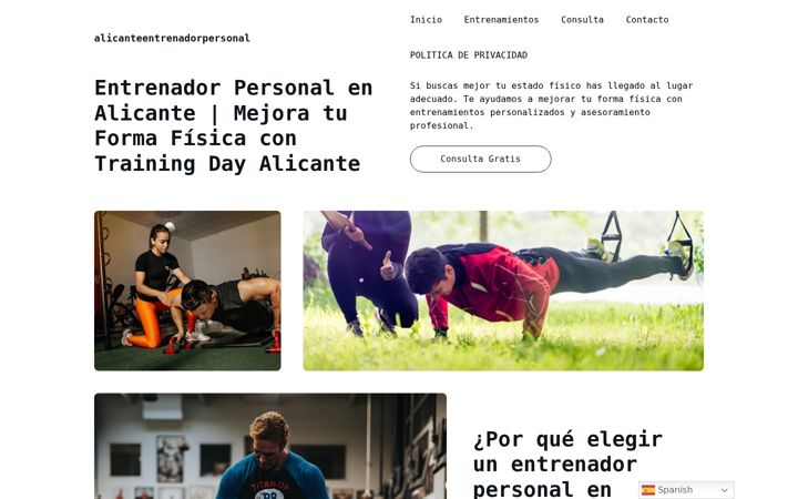 Screenshot of alicanteentrenadorpersonal.com