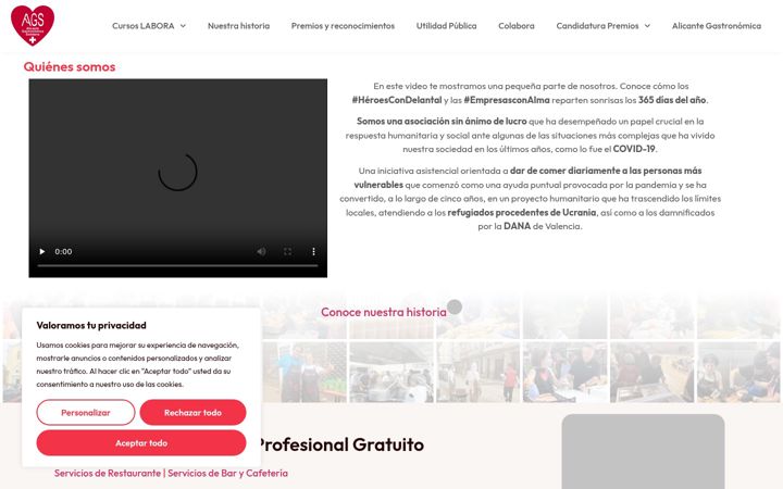 Screenshot of alicantegastronomicasolidaria.es