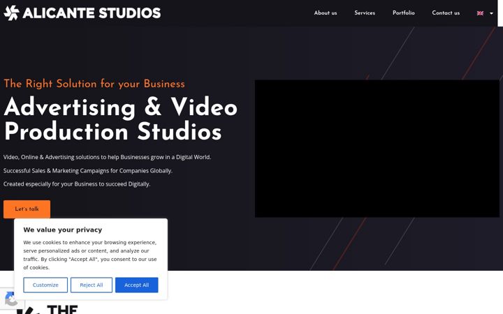 Screenshot of alicantestudios.com