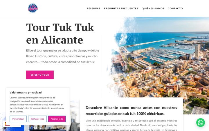 Screenshot of alicantetuktuk.com