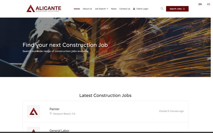 Екранна снимка на alicanteworkforce.com