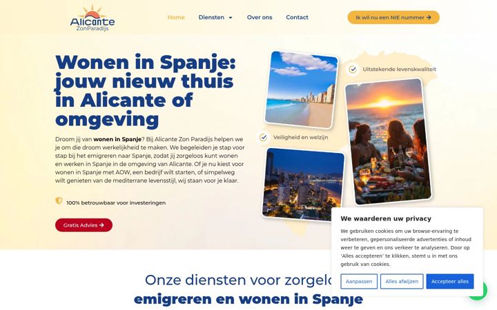 Екранна снимка на alicantezonparadijs.nl