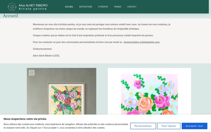 Ekrano kopija alice-artistepeintre.com