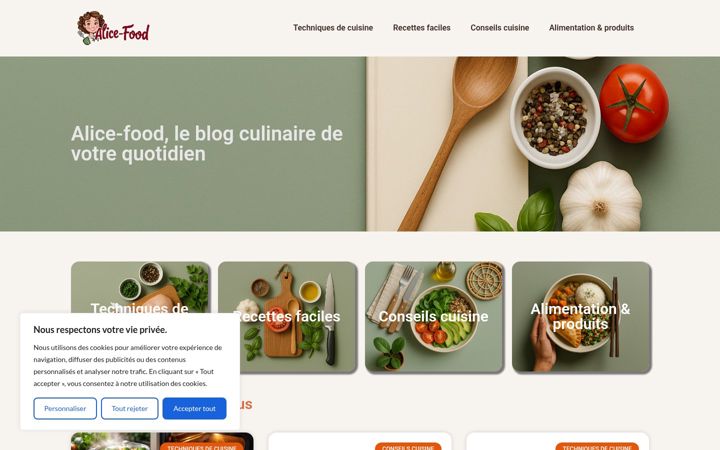 Screenshot of alice-food.fr